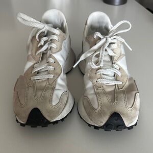 New Balance White and Beige Women's Athletic Sneakers